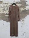 Mutedance 25 Autumn and Winter Round Neck Long Sleeve Waist Dress Flower Dye MD-MD25FW99-sand (MD25FW98)